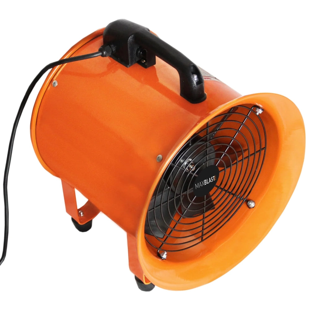 Ventilatore Estrattore Aria Industriale con Tubo Dotto Aspira Polveri e Fumo o Soffia Aria Pulita Ventola Reversibile - 300mm - Dotto 12m