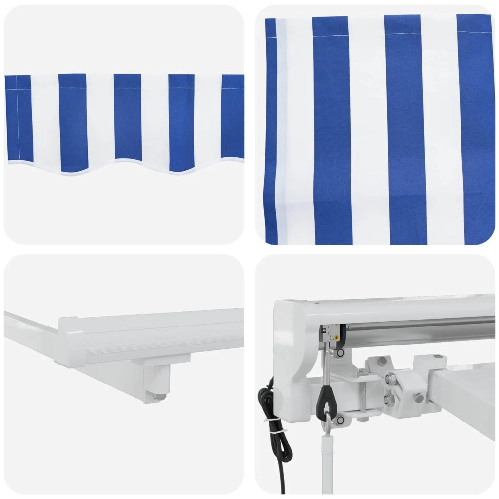 Tettuccio Elettrico Retrattile Blu e Bianco 5 × 3,5 m 3421085