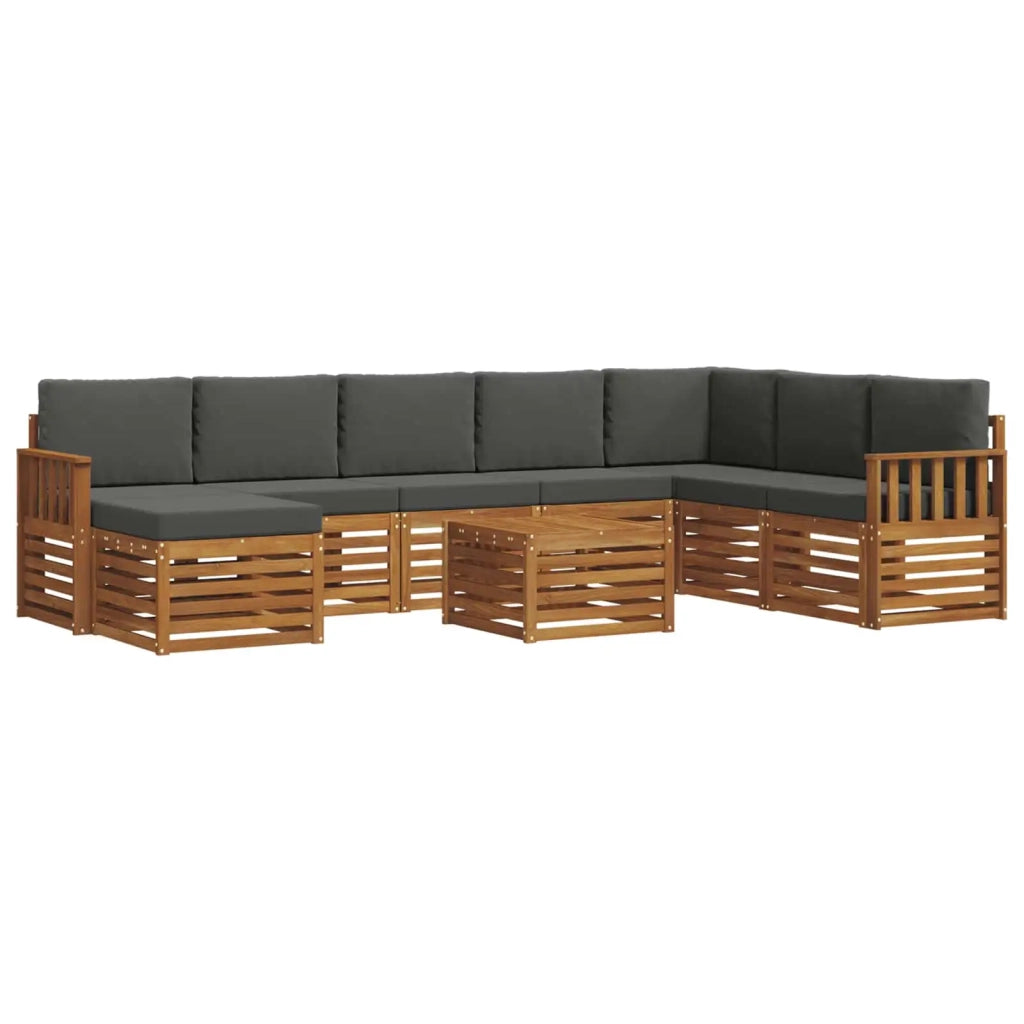 Set divano sezionale con cuscino 9 pcs Naturale e Antracite 3375322