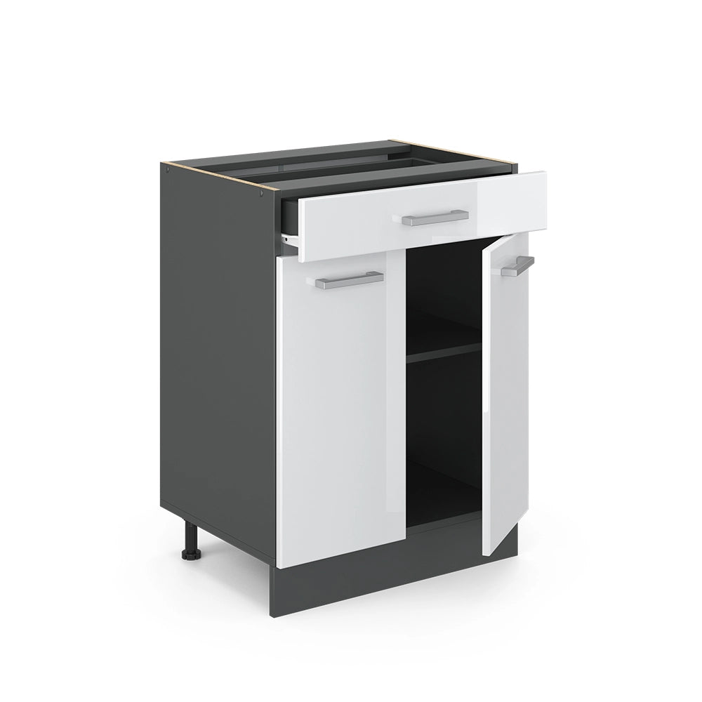Vicco Base da cucina Bianco lucido 60 cm PL Marmo