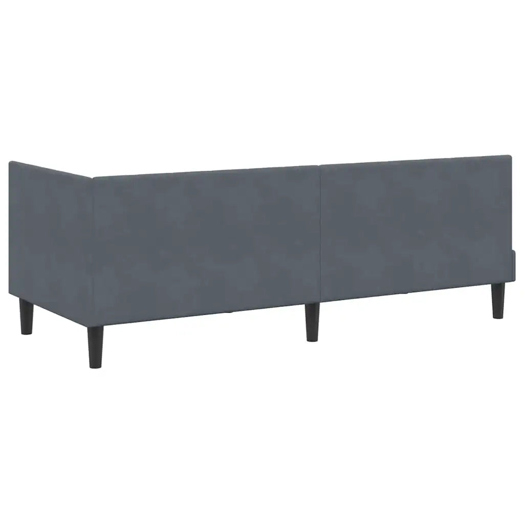 Letto singolo | Letto per adulti | Cornice del letto ad angolo Grigio scuro 80 cm x 200 cm Velluto