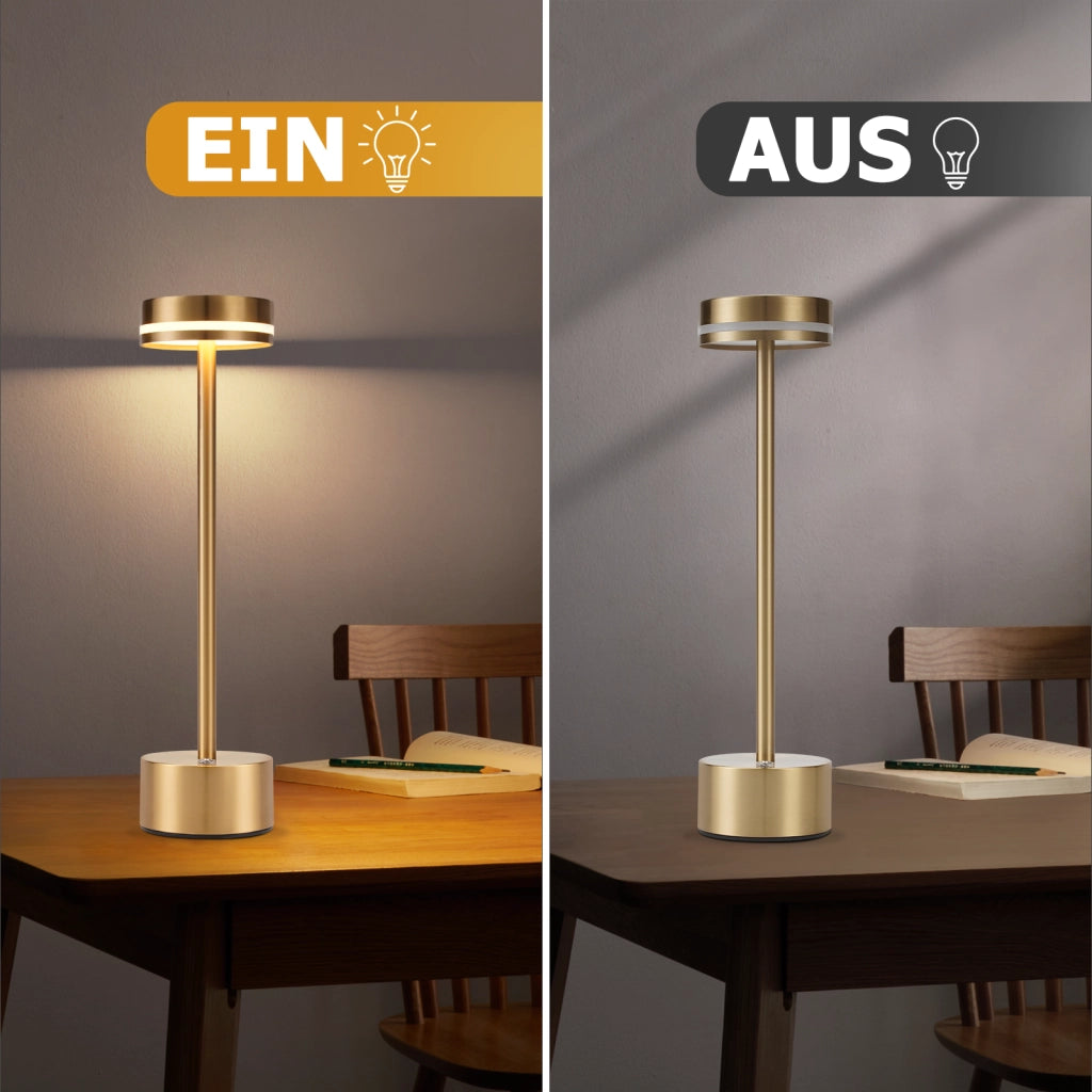 ZMH Lampada da tavolo LED oro set 2 pezzi touch dimmerabile USB C H31.5cm per comodino camera letto