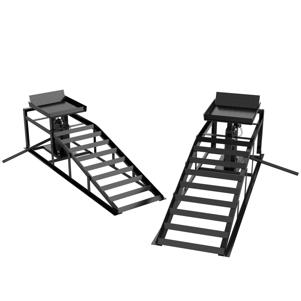 2 Rampe Idrauliche Auto, Portata 3T, Altezza 23-32.5cm, Nero
