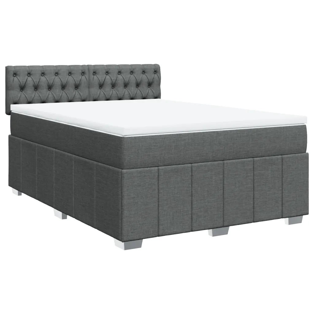 Giroletto a Molle con Materasso Grigio Scuro 160x200 cm Tessuto 3289427