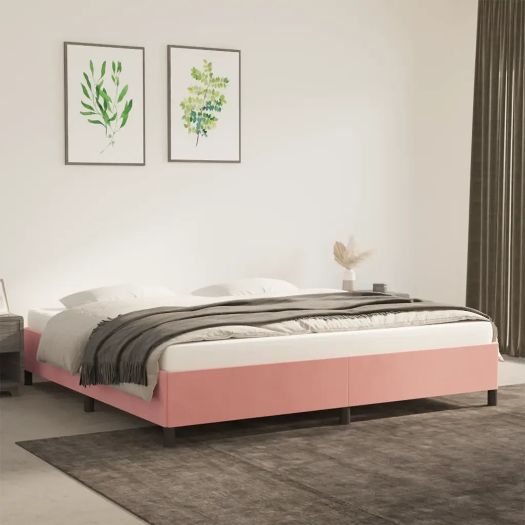 Giroletto-Struttura Letto Rosa 200x200 cm in Velluto 133024