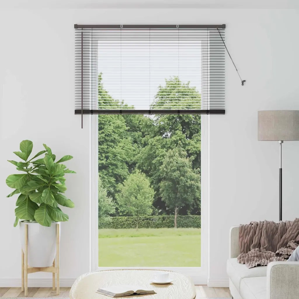 Tendaggi a Veneziana | Tenda a lamelle Nero 220 x 125 cm Alluminio