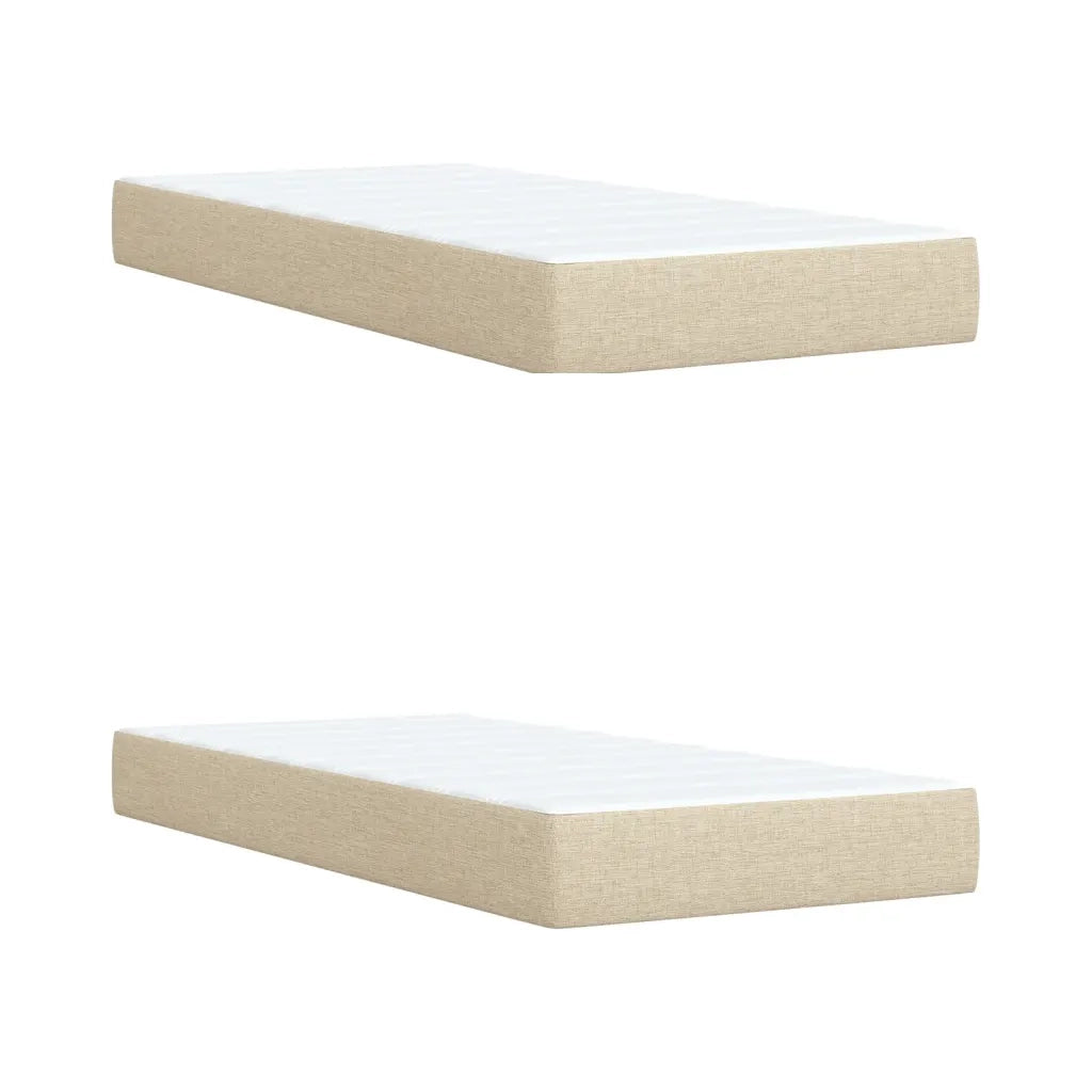 Giroletto a Molle con Materasso Crema 200x200 cm in Tessuto 3290593