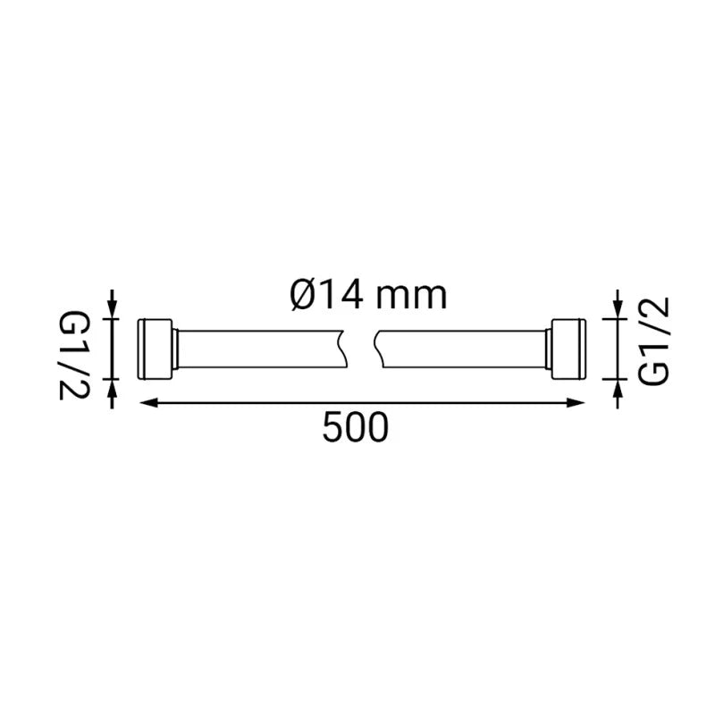 Flessibile nero da 50 cm in pvc rinforzato