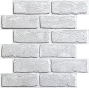 Pannelli 3D a vista pietra bianca da parete 30 x 30 cm - 10 pezzi - stile pietra - decorazione per parete PVC - carta da parete a vista pietra - rivestimento per parete autoadesivo per interni - soggiorno - camera da letto - camino