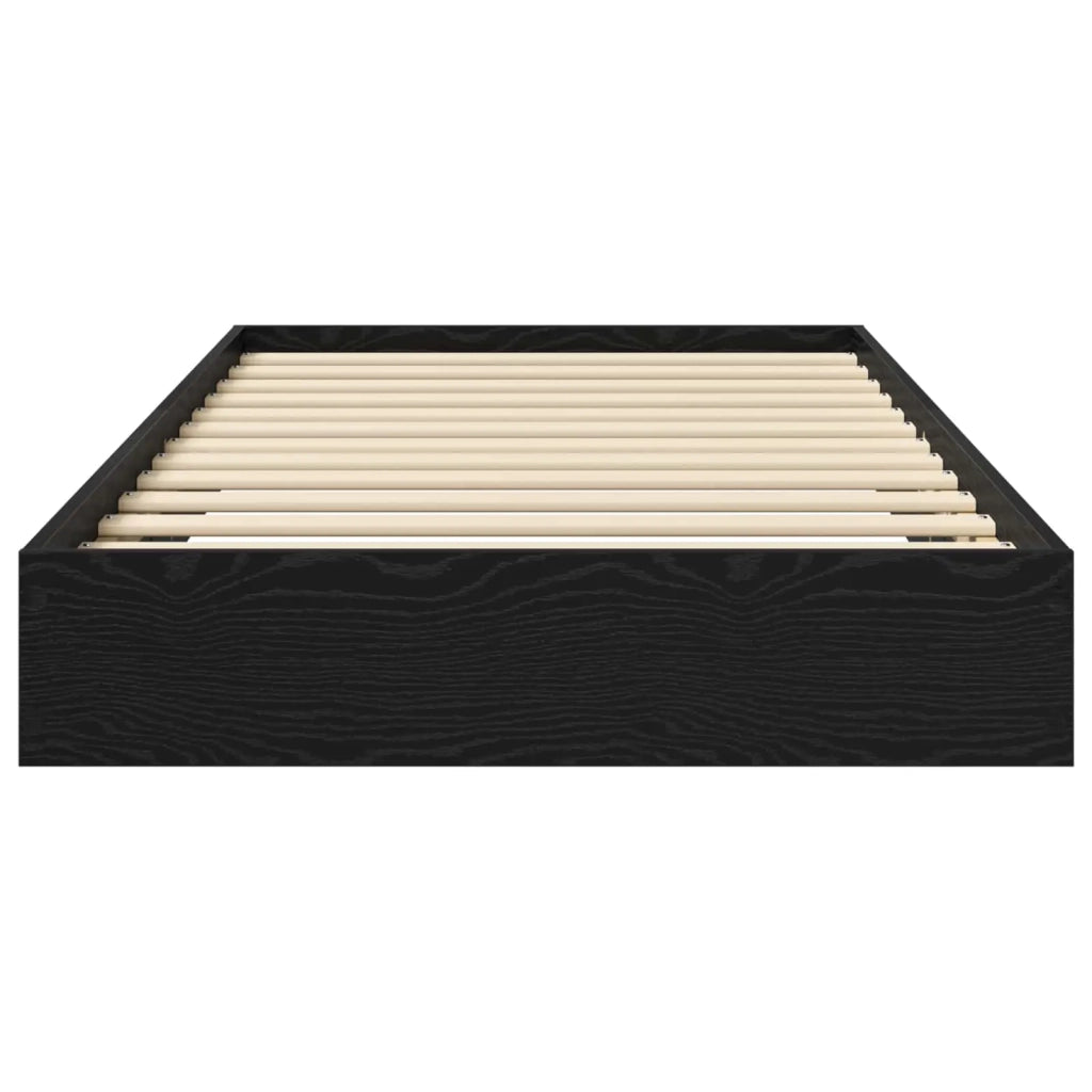 Letto singolo | Letto per adulti | Struttura letto a pavimento Rovere Nero 80 x 200 cm