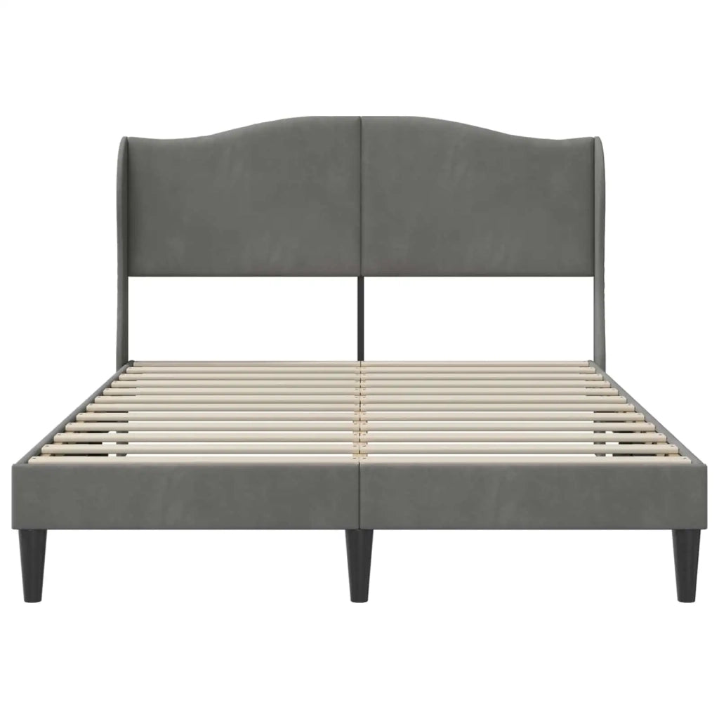 Letto matrimoniale | Letto per adulti | Struttura del letto Grigio Scuro 160 x 200 cm Velluto