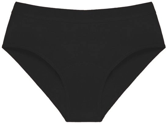 Set di 3 assorbenti per donna, cotone puro, impermeabile, protezione mestruale, lavabile, Nero-XXS
