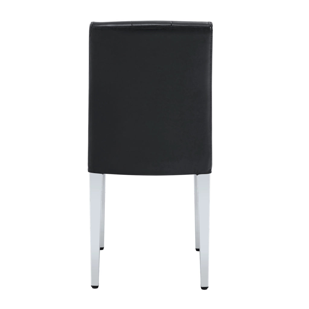 SEDIE da pranzo Set da 4 pezzi 89 cm Nero/Argento in PU e metallo
