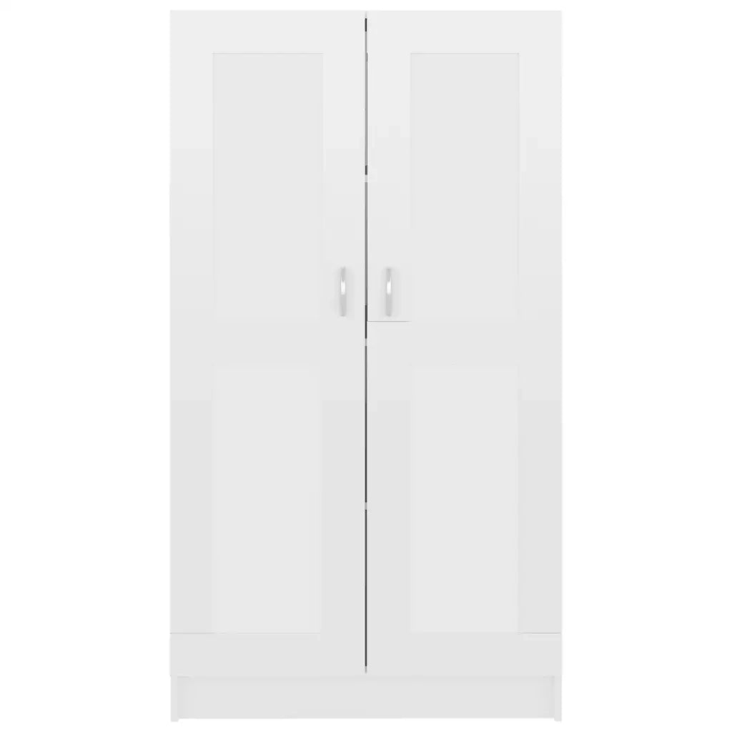 Libreria-Scaffale per Libri-Mobile di Stoccaggio Bianco Lucido 82,5x30,5x150 cm in Legno Multistrato