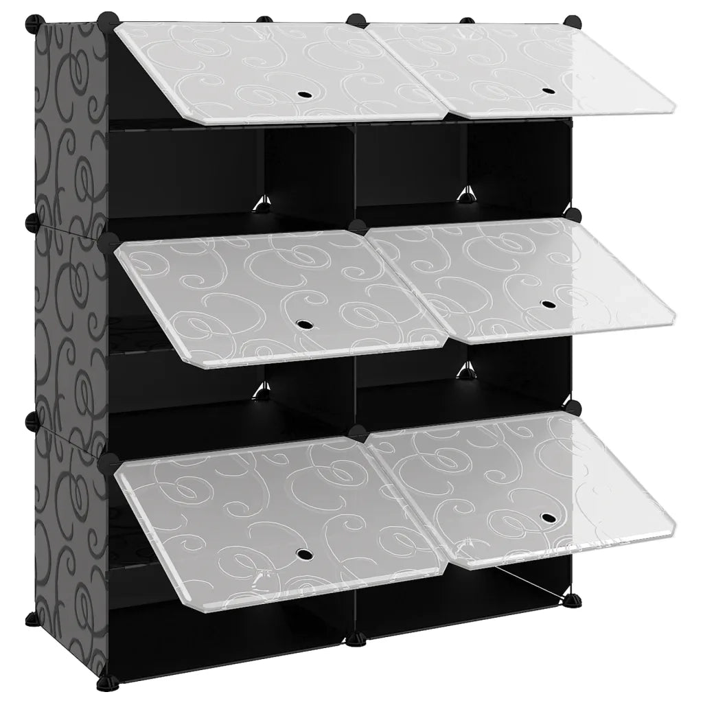 Scarpiera | Mobile per scarpe Nera 84,5x31x93,5 cm in PP