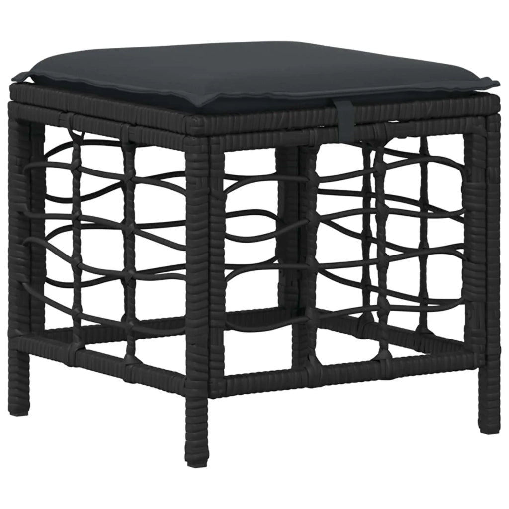 Set da Pranzo per Giardino con cuscino 3 pcs Nero e Grigio 42026760