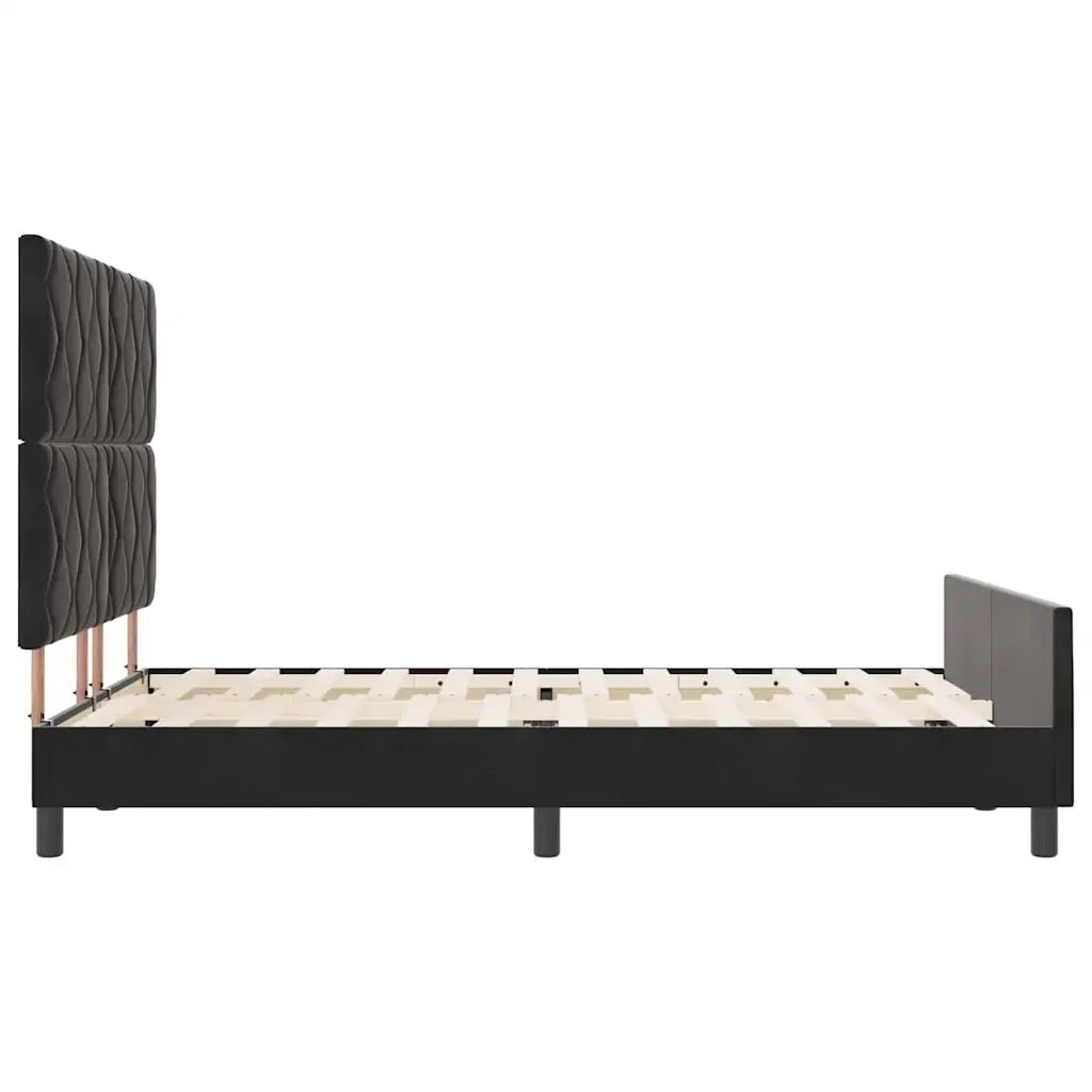 Letto a molle con testiera Nero 140 x 190 cm Velluto 3345007