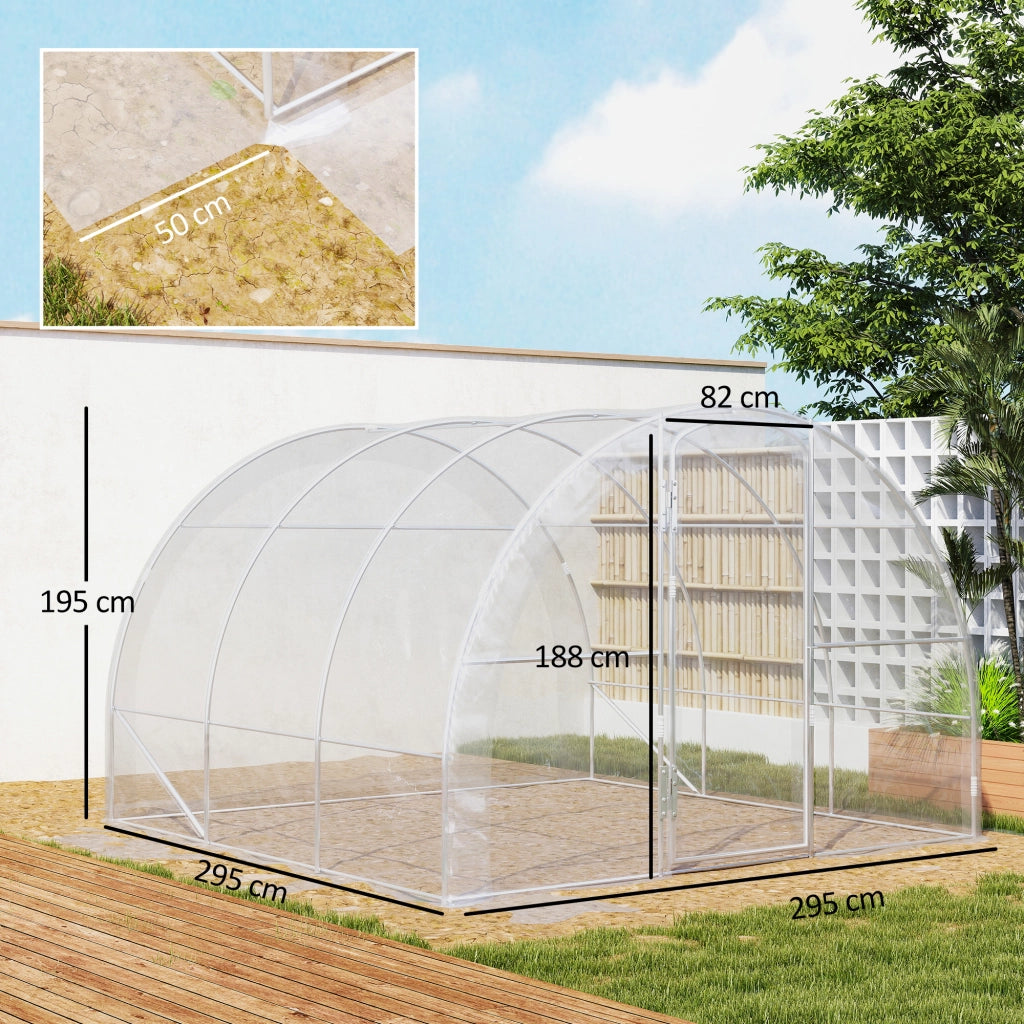Serra da giardino tunnel 3x3x2 m ¨C Minimal ¨C 9 m2 con porta a cerniera