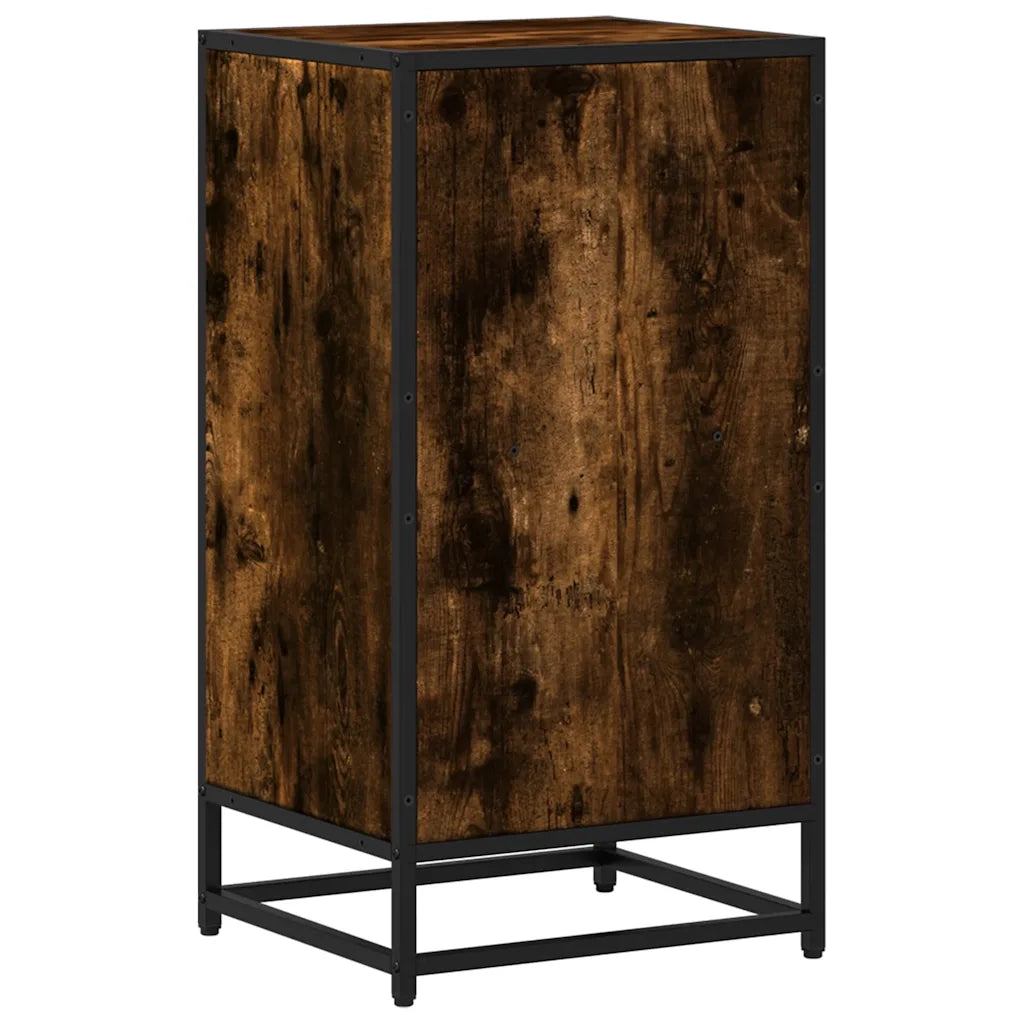 Libreria-Scaffale per Libri-Mobile di Stoccaggio Rovere Fumo 40x35x76 cm in Legno Multistrato
