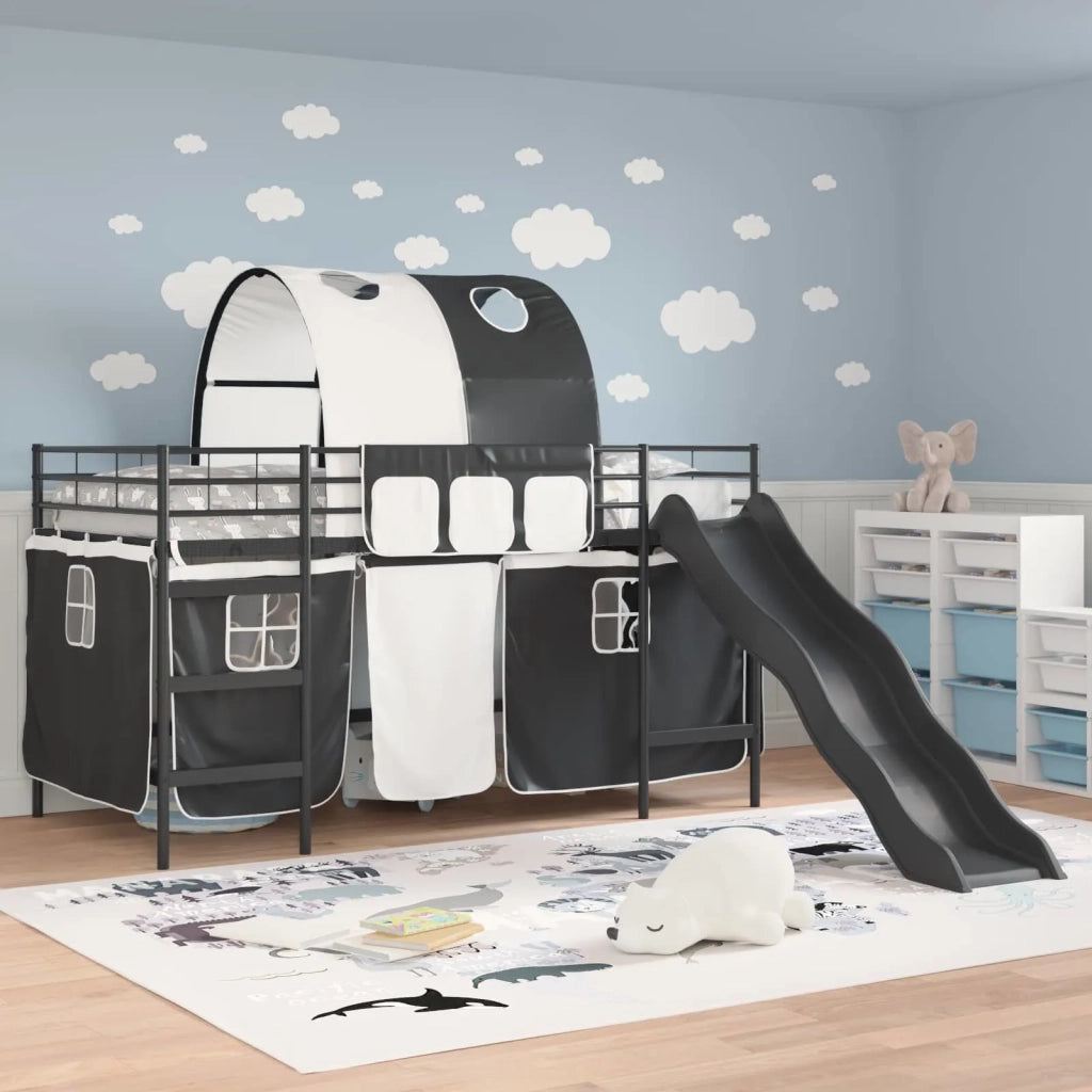 Struttura del letto loft per bambini Nero 90 x 200 cm Metallo 42020832
