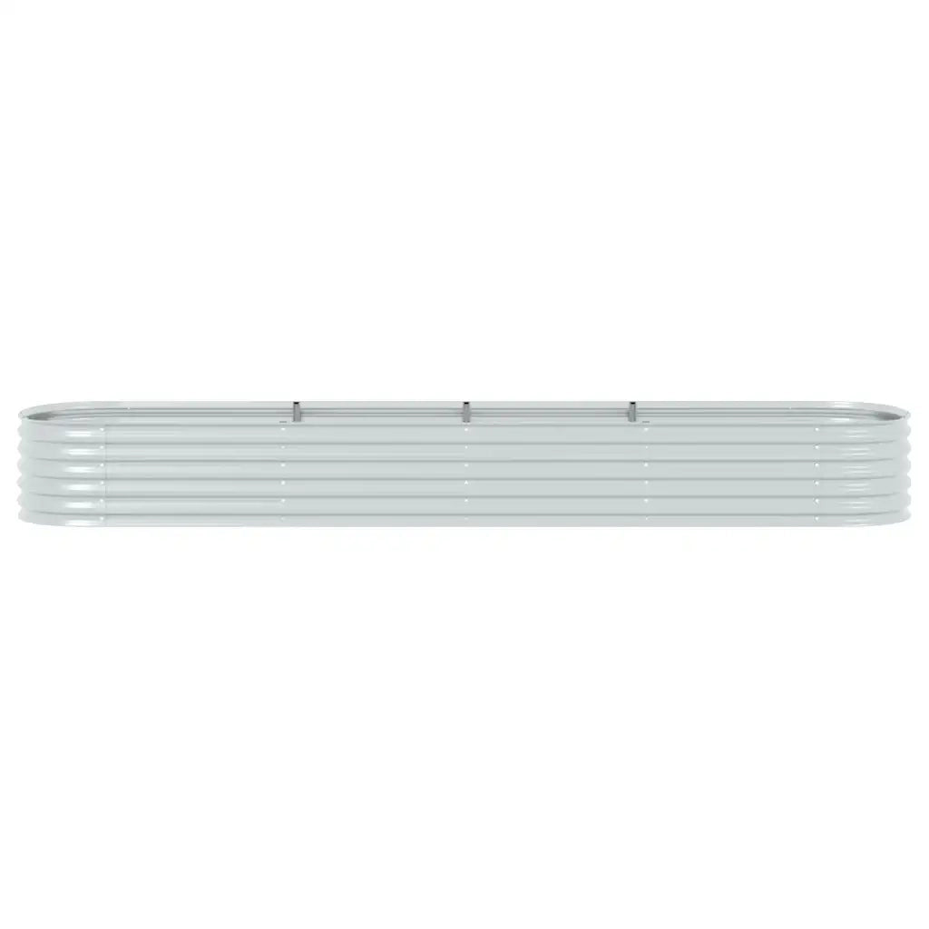 Letto Rialzato Giardino 400x80x44 cm in Acciaio Zincato Argento 45516
