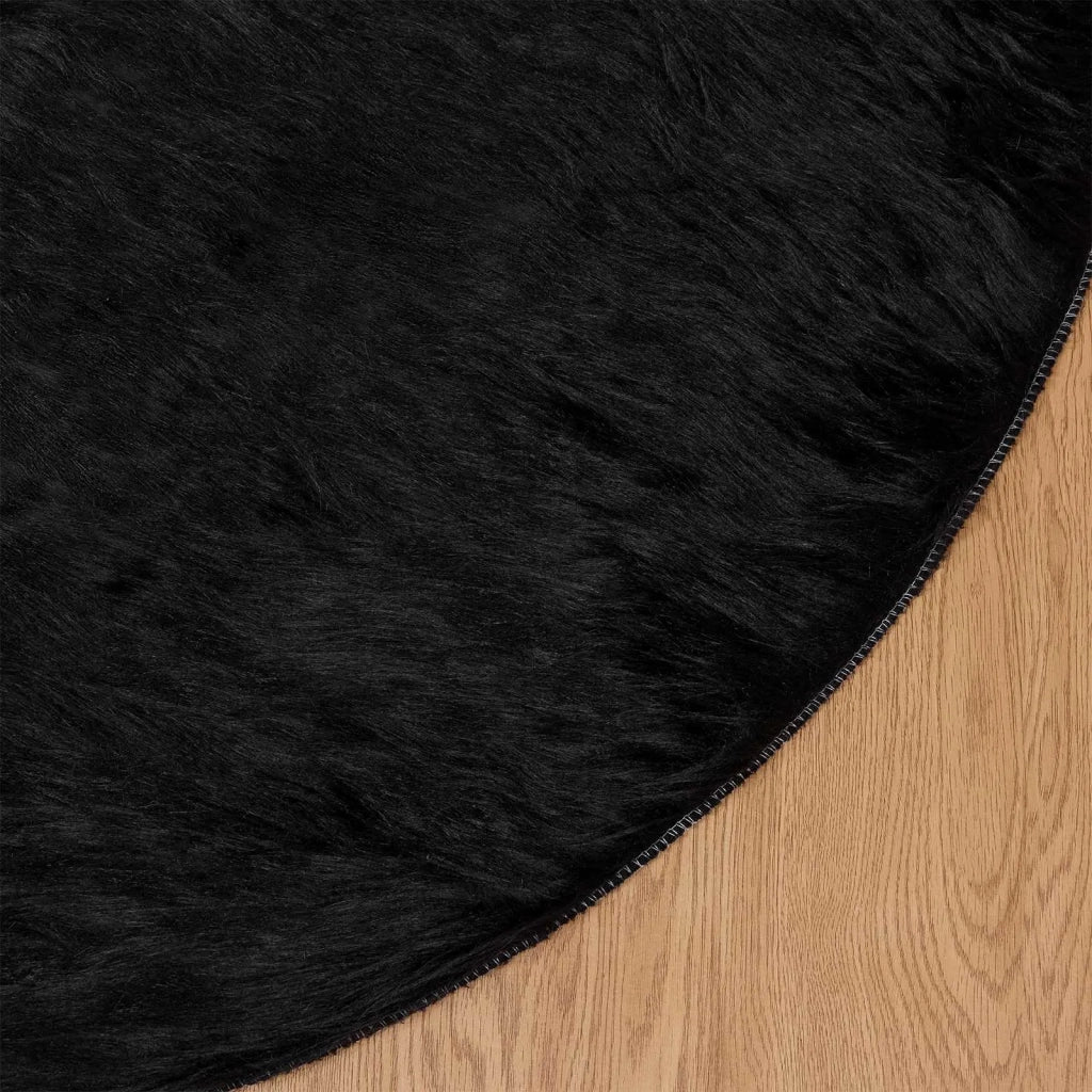 Tappeto in finta TAFALLA Nero Ø 200 cm Poliestere 42021583