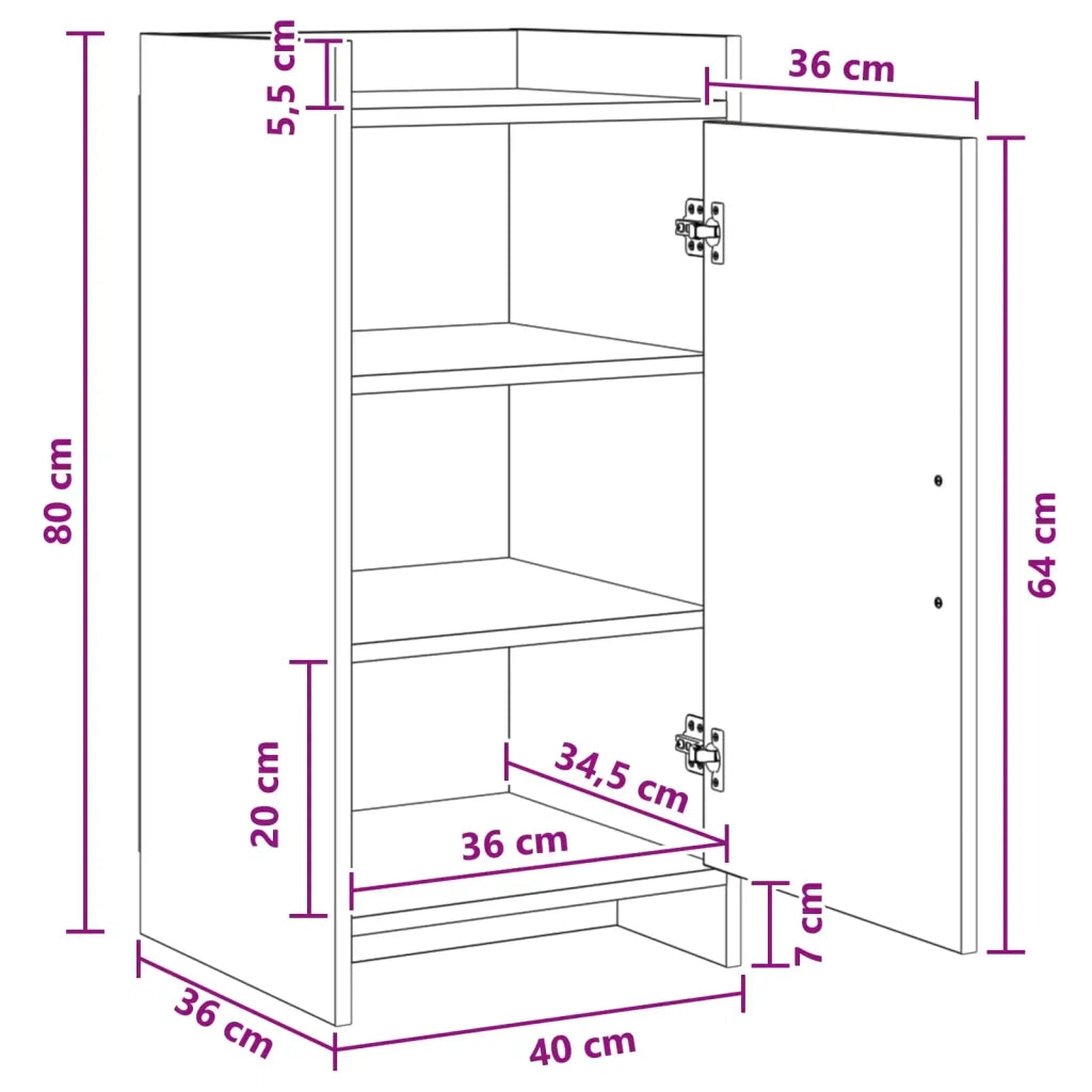 Credenza Rovere Sonoma 40 x 36 x 80 cm Legno ingegnerizzato 8011053