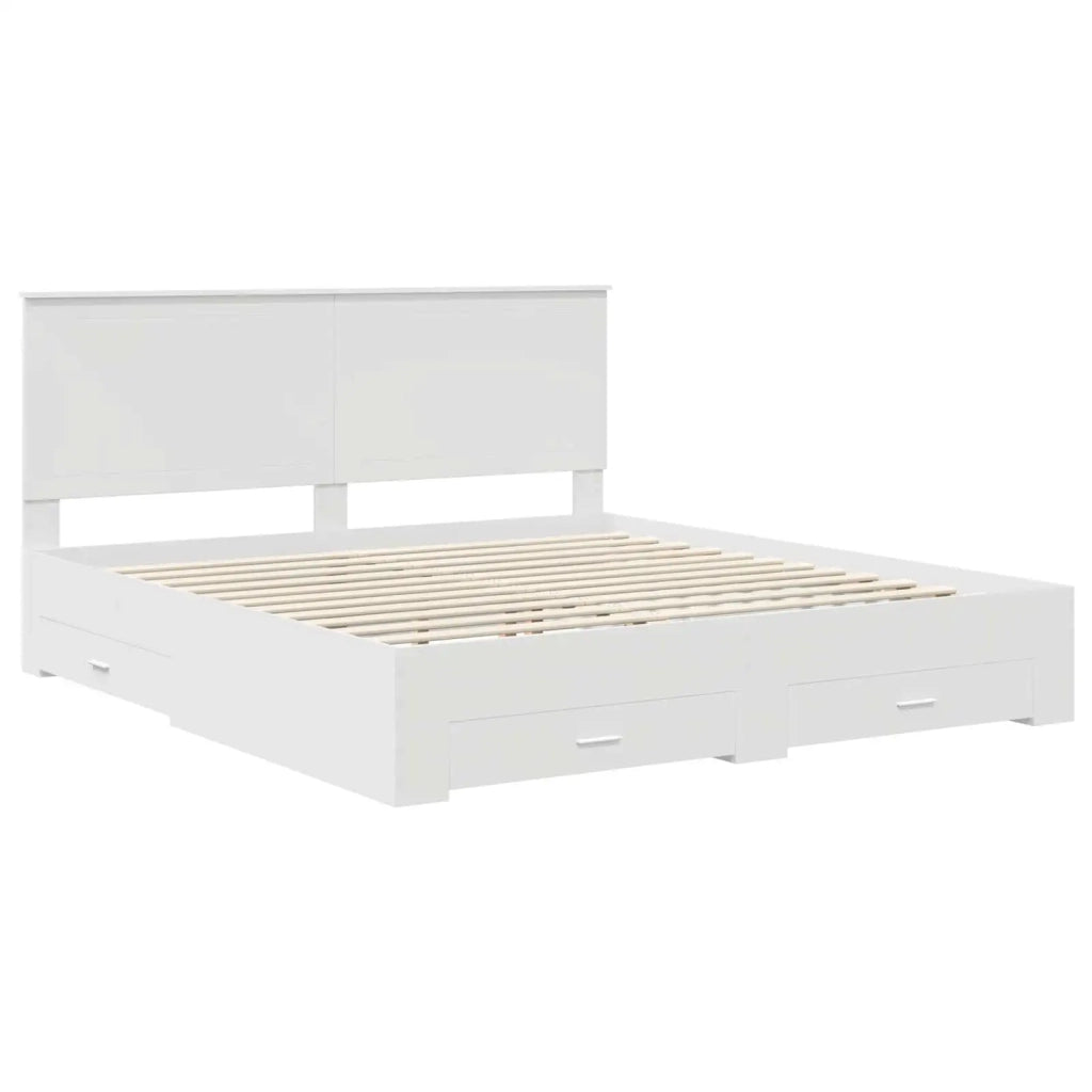 Letto matrimoniale | Letto per adulti | Struttura del letto Bianco 180 x 200 cm Legno multistrato