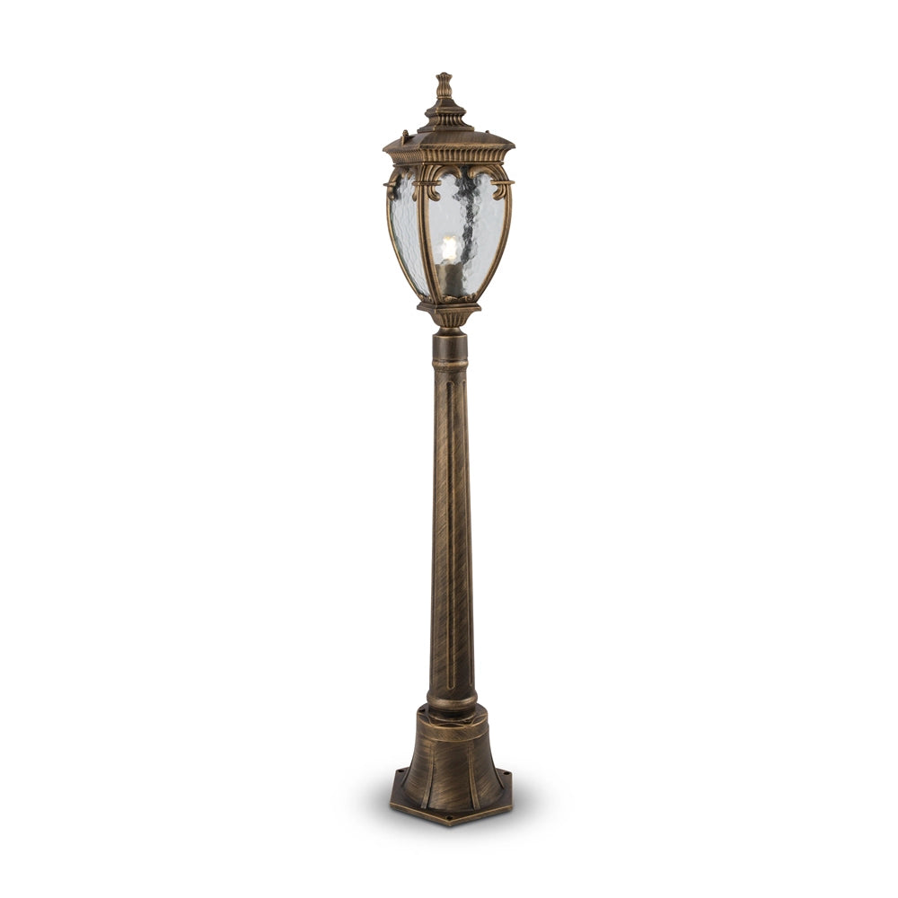 Lampada Da Terra Classica Da Esterno Alluminio Oro 1 Lucec E27 60W Ip44