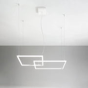 Sospensione Moderna Cross Alluminio Bianco Opaco Led 64W Dimmerabile Ip20