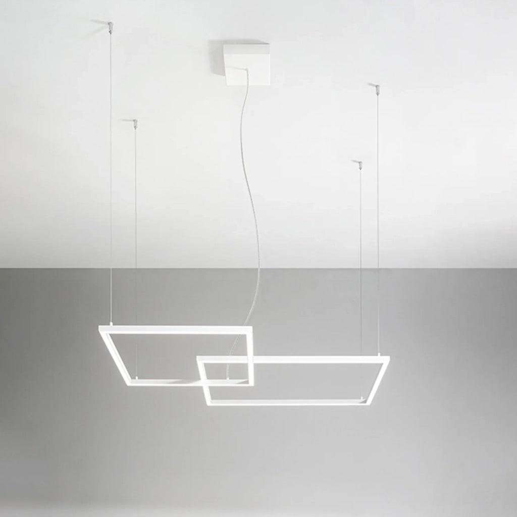 Sospensione Moderna Cross Alluminio Bianco Opaco Led 64W Dimmerabile Ip20