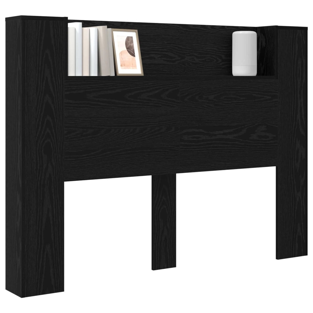 Testata con Mobile e LED Rovere Nero 140 x 16,5 x 103,5 cm 8006567