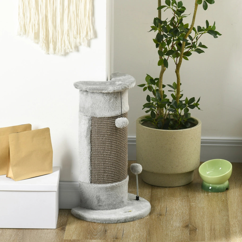 Tiragraffi con giocattoli ¨C Xylo ¨C peluche morbido grigio 34x25.5x58 cm