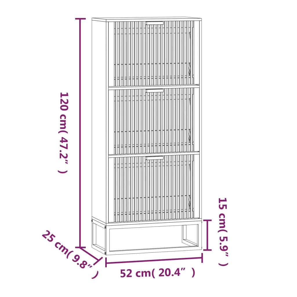 Scarpiera-Scaffale per scarpe 52x25x120 cm in Legno Multistrato