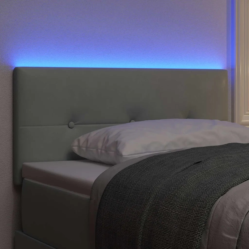 Testiera | Testata LED con strisce LED Grigio chiaro 90 cm Velluto