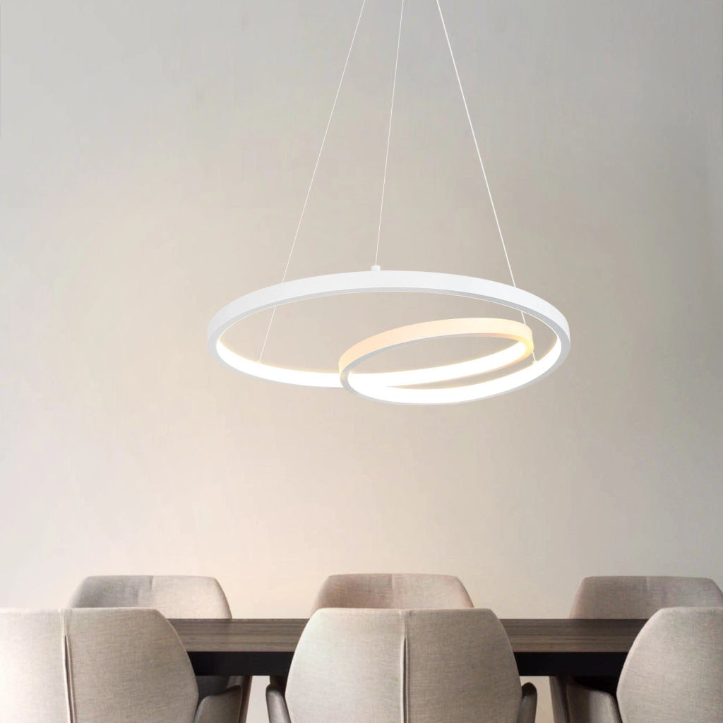 Lampada a sospensione ZMH 40 cm Design moderno Bianco Soggiorno Sala da pranzo Camera da letto