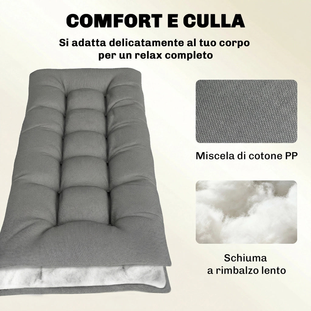 Cuscino per Poltrona da Giardino con Cinghie ¨C Minimal ¨C Grigio Chiaro