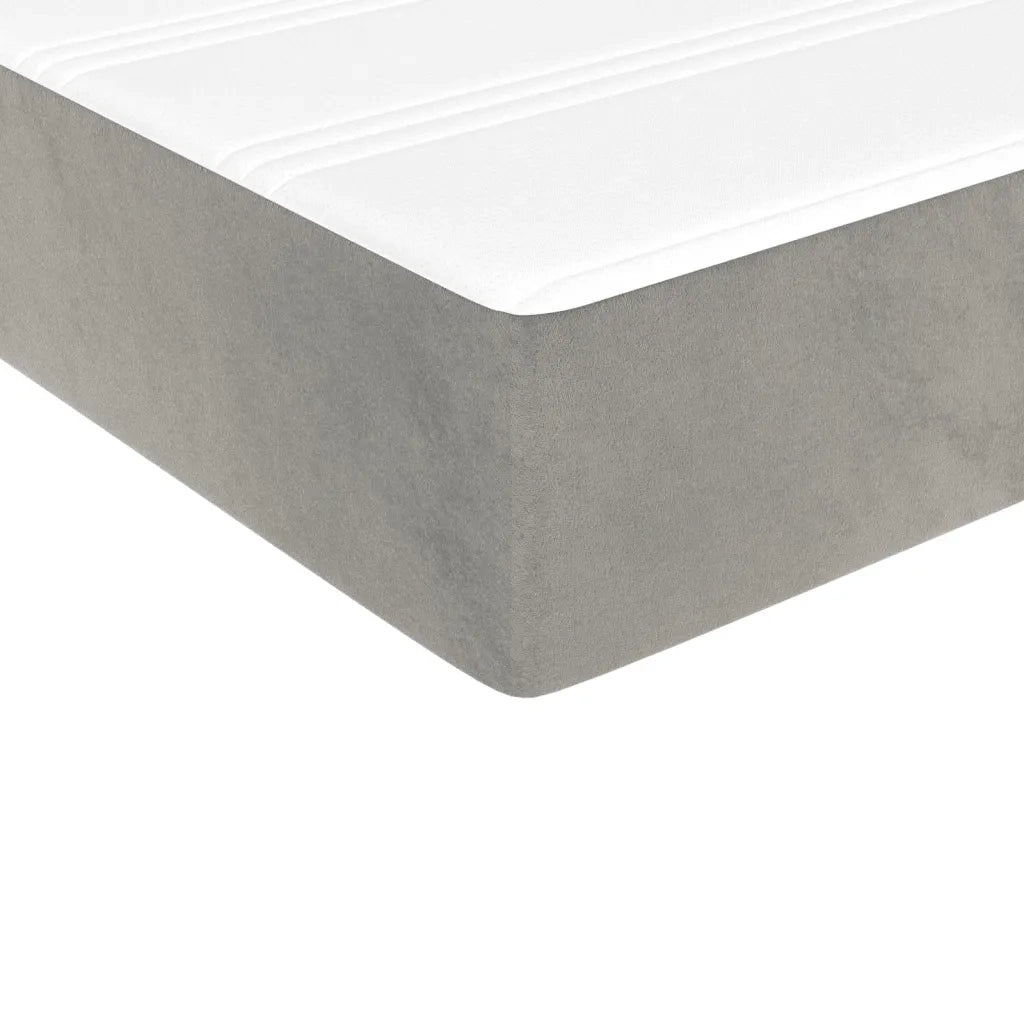 Letto singolo | Letto per adulti | Giroletto a Molle con Materasso Grigio Chiaro 80x200 cm Velluto