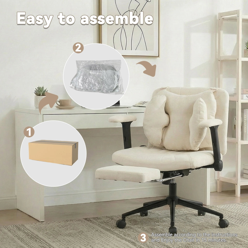 Sedia da ufficio con poggiapiedi ¨C Xylo ¨C Beige