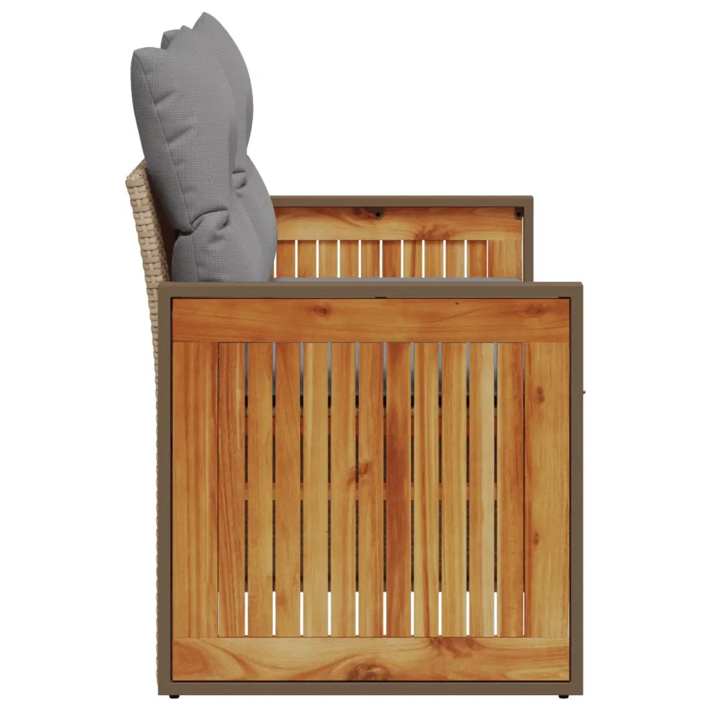 Divano da Giardino con Cuscini a 2 Posti Beige in Polyrattan 366111