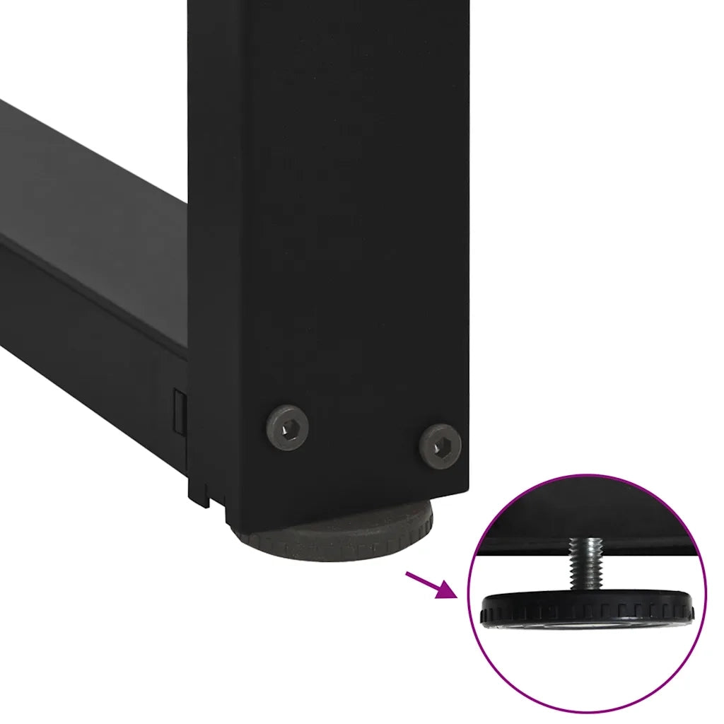 Gambe per tavolo da bar a forma di T 2 pz nere 60x35x(90-91) cm in acciaio 4013080