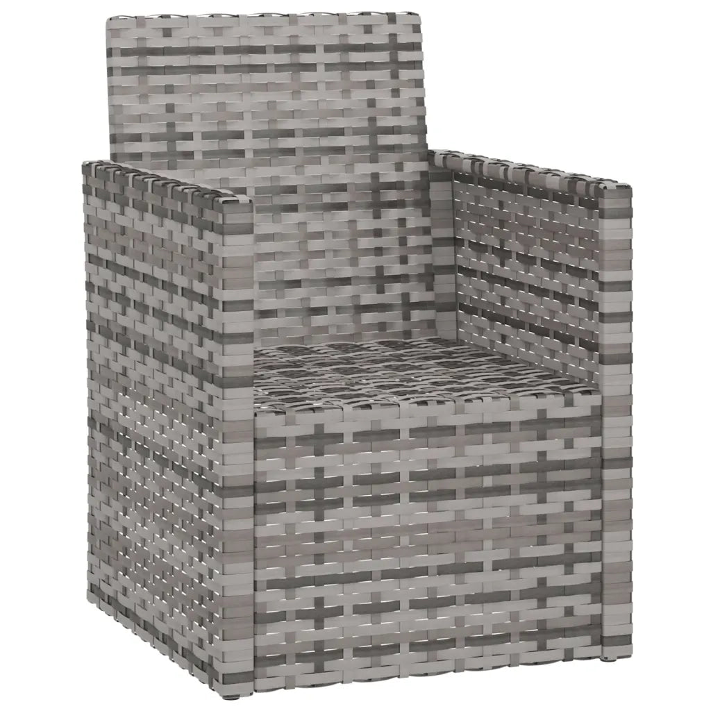 Poltrona da Giardino con Cuscino Grigio in Polyrattan 362321