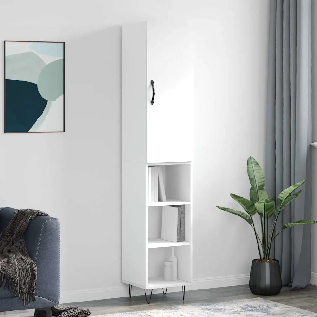 Credenza | Madia | Buffet da pranzo | Armadio da pranzo Bianca 34,5x34x180 cm in Legno Multistrato