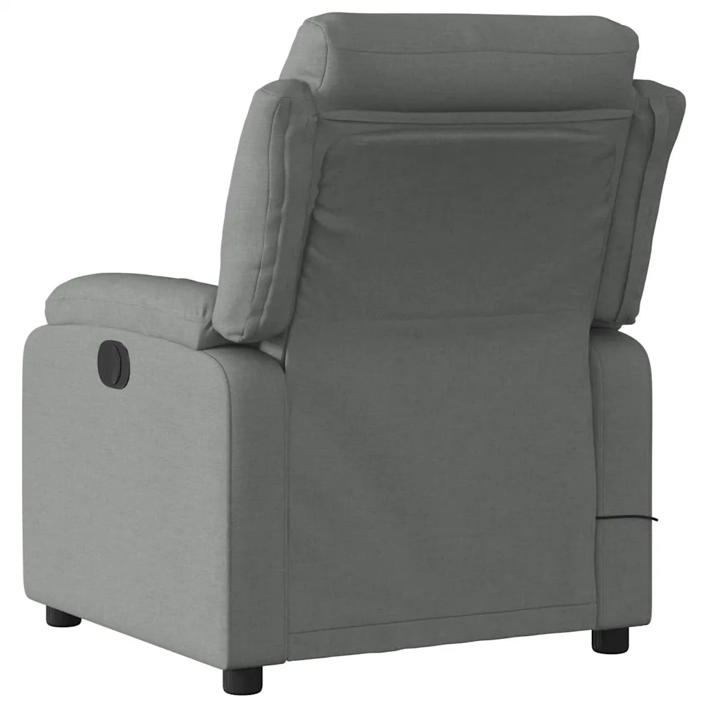 Poltrona Massaggiante | Sedia Relax Reclinabile Grigio Scuro in Tessuto