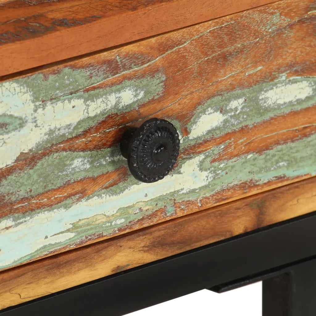 Tavolino Laterale a Forma di U-Tavolino da soggiorno 45x30x61 cm in Legno di Recupero