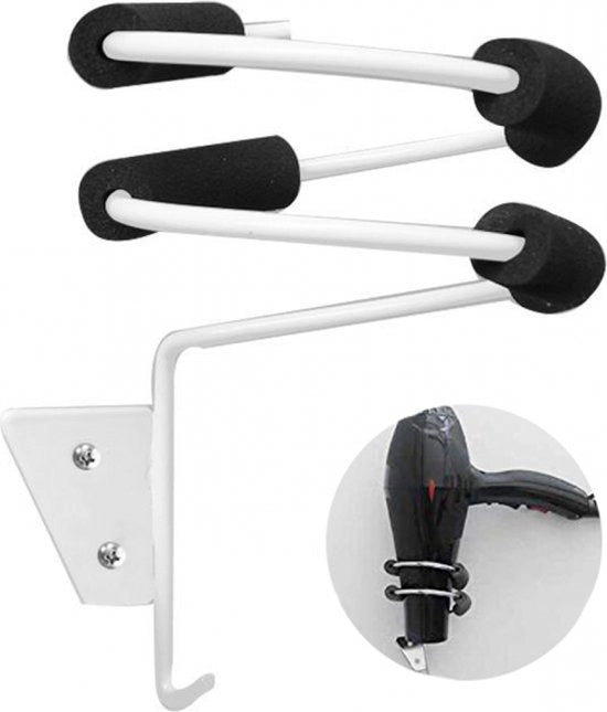 Supporto per asciugamani - Fissaggio alla parete - Universale - con viti - organizzatore per asciugacapelli e pettine - Alluminio - Supporto per asciugamani a parete - Accessori per la cabina doccia