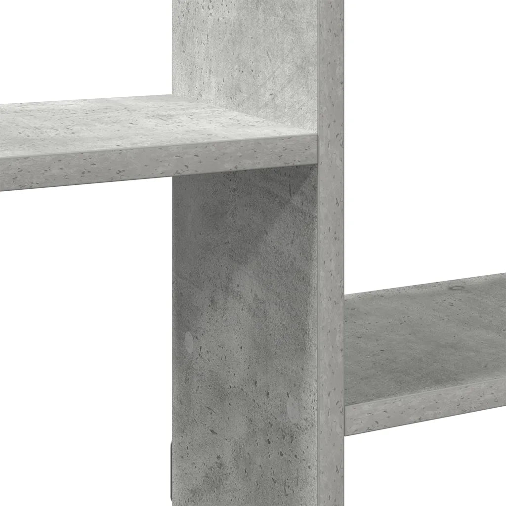 Mensola a Cubo da Parete 5 Scomparti Truciolato Grigio Cemento 859998