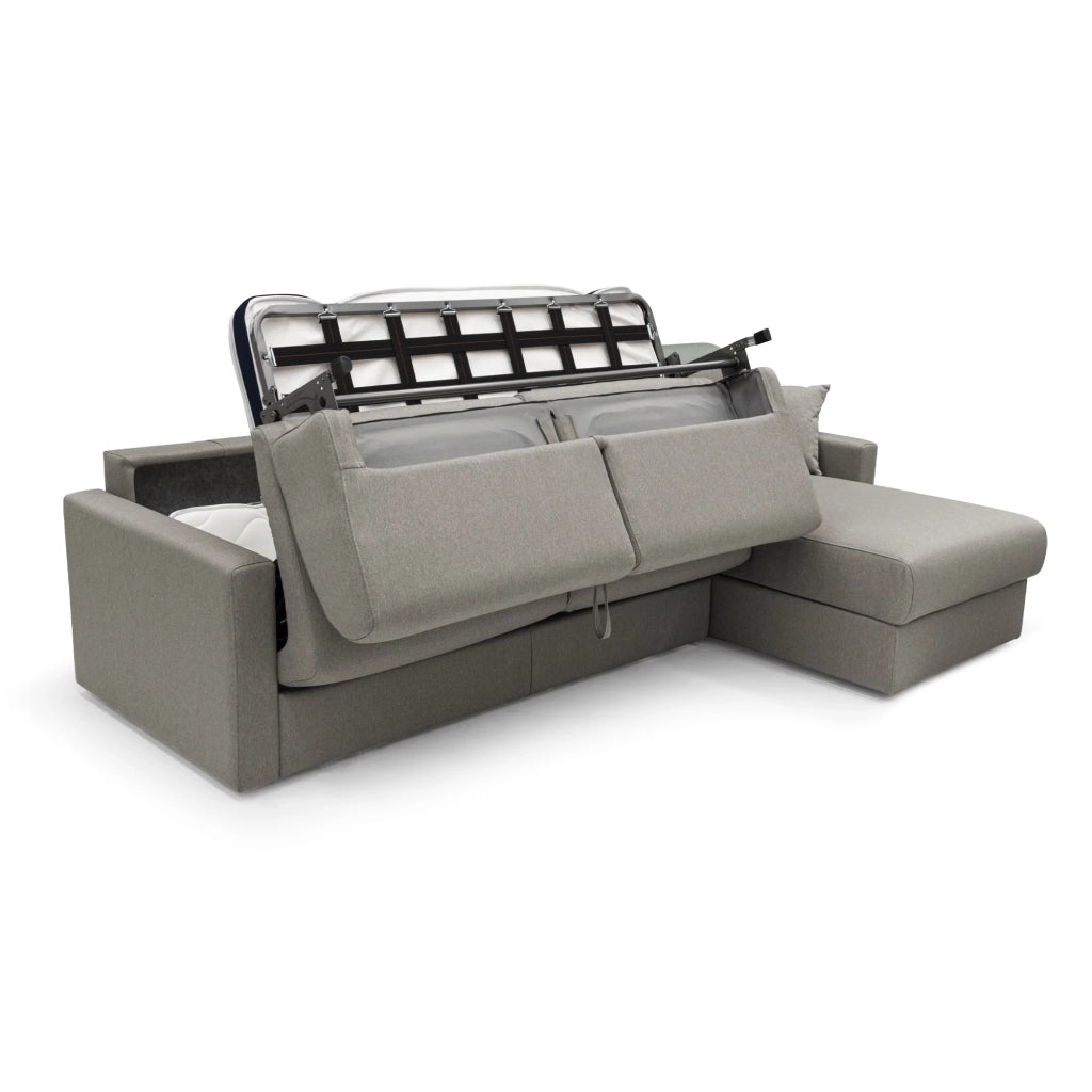 Chris Divano letto angolare 5 posti in tessuto impermeabile T13 268 cm Destro (mat 140x197) tortora