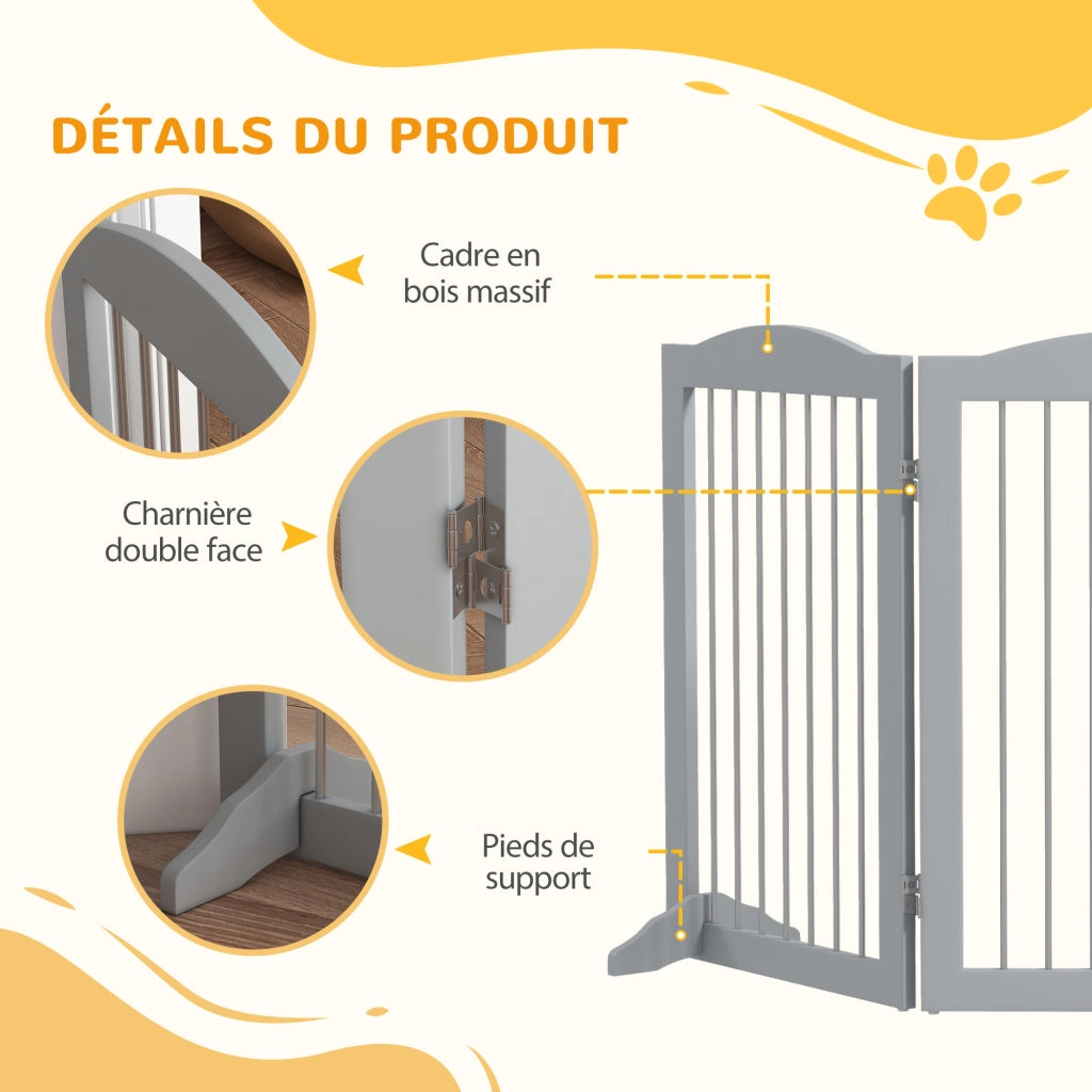 Barriera Sicurezza Pieghevole per Bambini e Cani ¨C zephmum ¨C Grigio 154x80 cm