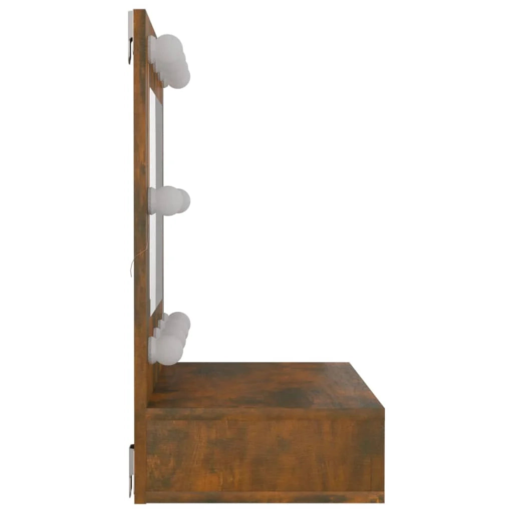 Armadio a specchio con illuminazione a LED 60 x 31,5 x 62 cm rovere fumé 02_0006660